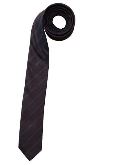 OLYMP Krawatte super slim 5 cm breit aus reiner Seide Fleckabweisend Streifen blau preisreduziert