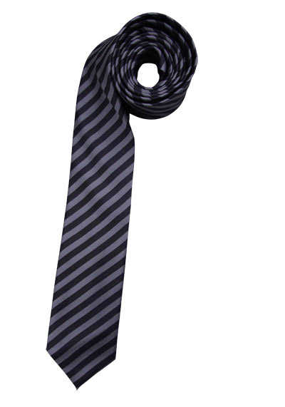 VENTI Krawatte extra lang aus reiner Seide Streifen anthrazit preisreduziert