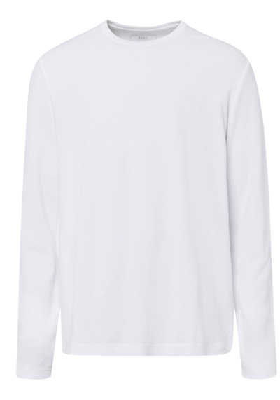 BRAX Langarm Sweatshirt Rundhals Logo reine Baumwolle wei preisreduziert