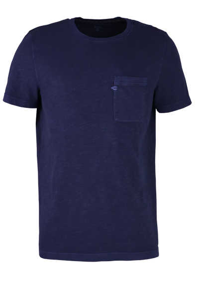 CAMEL ACTIVE T-Shirt Halbarm Rundhals Logo-Stick Brusttasche navy preisreduziert